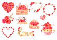 Watercolor Valentine's day Clipart, Love Clipart Product Image 2
