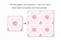 Pink Flowers Seamless Pattern, Digital Paper Product Image 2