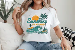 Sunshine on my mind PNG, Retro Beach PNG Sublimation Design Product Image 2