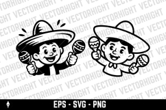 mascot of a smiling person wearing a large sombrero Product Image 2