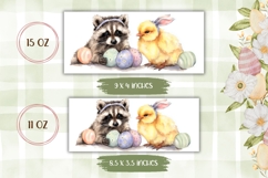 Easter Chick Mug Wrap Design, Cartoon Raccoon Mug Template Product Image 2
