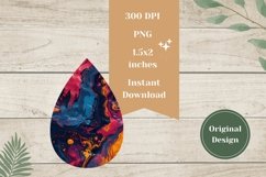 Glitter Teardrop Earrings PNG, Fluid Art Earrings Design Product Image 2