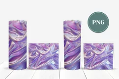Holographic Waves Tumbler Sublimation, Purple Tumbler Wrap Product Image 2