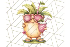 Tropical Tiki Friends PNG Clipart, Cute Summer Art Product Image 2