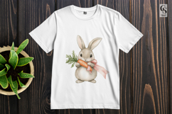 Cute Bunny with Egg and Carrot Spring Clipart Product Image 2