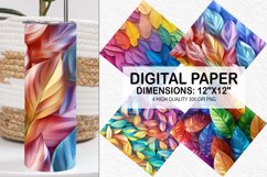 Rainbow 3D leaves Seamless Digital Paper Product Image 1