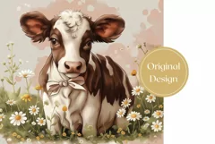 Baby Cow Tumbler Design, Chamomile Tumbler Sublimation Product Image 2