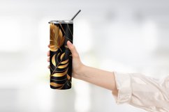 Golden and black 3d leaves tumbler wrap Product Image 2