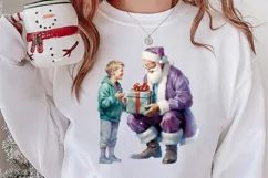 Christmas Purple Santa Claus Sublimation, Christmas PNG Product Image 2