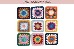 Crochet granny squares png design for T-shirts Product Image 2