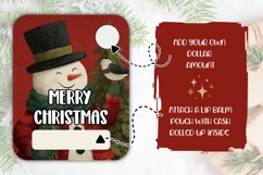 Cartoon Snowman Money Card Template, Christmas Gift Card Product Image 2