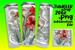 Sublimation Wrap 20oz - 3D Flower in Hole Tumbler Design Product Image 1