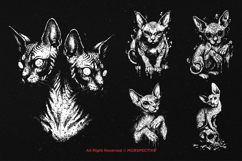 10 Bundle Dark Art Sphix Cat Skull Head Magical Kitten Product Image 3