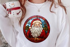 Stained Glass Painting Of Santa Clipart Sublimation Product Image 2