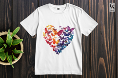 Colorful Butterfly Heart Clipart Sublimation PNG Product Image 2