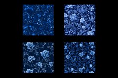 Blue Vintage Floral Digital Paper Patterns Product Image 2