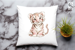 Cute Baby Tiger Watercolor Clipart Sublimation PNG Product Image 2
