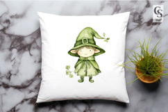 Watercolor Leprechaun and Clover Clipart Sublimation PNG Product Image 2