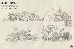 Autumn floral illustrations SVG PNG EPS Product Image 2