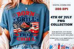 Born to Grill Free to Chill PNG | BBQ DTF Product Image 3