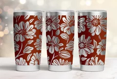 20oz Tumbler laser svg wrap| Daisy and Wildflowers pattern Product Image 1