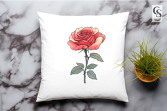 Vintage Rose Flower Illustration Clipart Sublimation PNG Product Image 3
