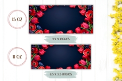 Flowers Mug Wrap, Red Tulips Mug Sublimation Product Image 2