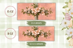 Floral Christian Cross Mug Wrap, Christian Mug Sublimation Product Image 2