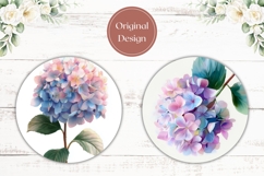 Pastel Flowers Car Coasters, Hydrangea Coaster Print Product Image 2