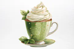 Christmas Hot Cocoa Watercolor Clipart PNG Product Image 2