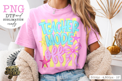 Teacher Mode Off PNG, Preppy Bow Teacher Design Product Image 1