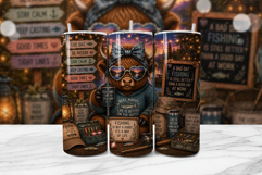 Fishing Highland Cow Tumbler Wrap PNG Product Image 1