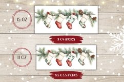 Watercolor Christmas Mug Wrap Design, Christmas Coffee Mug Product Image 2