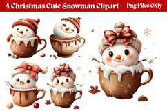 Christmas Cute-Snowman Clipart PNG Product Image 1