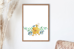 Golden &amp; Blue Wildflower Embroidery Design Product Image 2