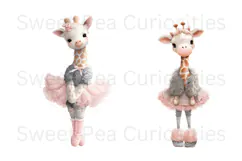 Giraffe, Shabby Chic, Ephemera, PNG, Clipart Product Image 2
