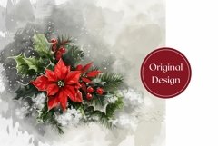 Watercolor Christmas Tumbler, Christmas Poinsettia Tumbler Product Image 2