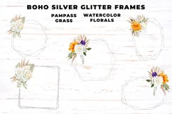 Pampass Grass Glitter Silver Frame Product Image 3