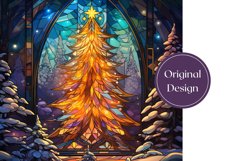 Stained Glass Christmas Tree Tumbler Wrap Design Product Image 2