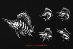 10 Bundle Dark Art Marlin Fish Animal Fishing Sport Sea Product Image 3
