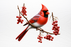 Christmas Cardinal Watercolor Clipart PNG Product Image 2