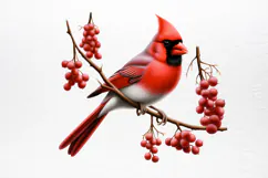 Christmas Cardinal Watercolor Clipart PNG Product Image 2