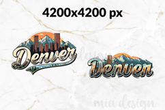 Denver PNG, Vintage Mile High City Mountain Sublimation Product Image 2