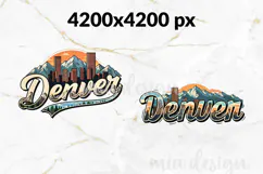 Denver PNG, Vintage Mile High City Mountain Sublimation Product Image 2