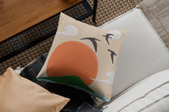 Sunset Birds &amp; Mountain Landscape Embroidery Design Product Image 2