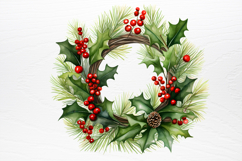 Winter Christmas Greenery Clipart PNG Product Image 2
