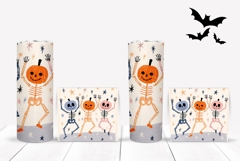 Cartoon Halloween Skull Tumbler Wrap, Halloween Tumbler PNG Product Image 2