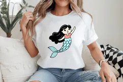 Baby mermaid clipart SVG Design, Mermaid SVG Design Product Image 2