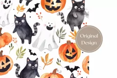 Cartoon Halloween Tumbler Design, Watercolor Halloween Print Product Image 2