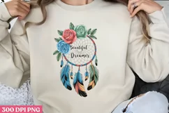 Beautiful Dreams PNG, Dreamcatcher Sublimation PNG Product Image 1